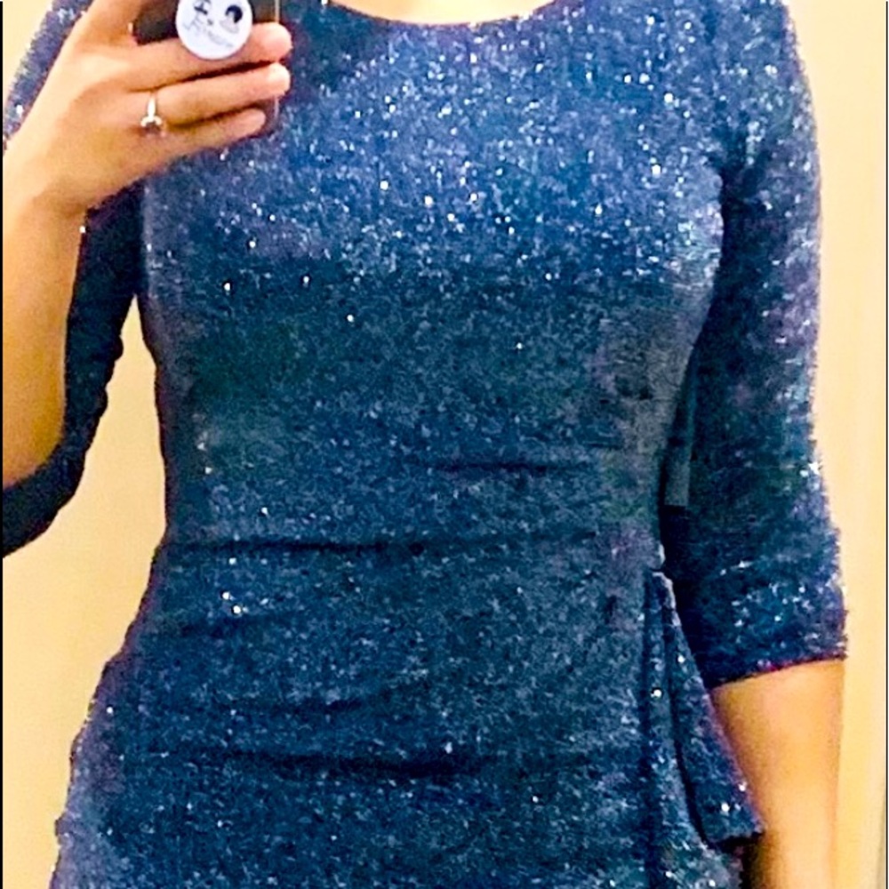 Navy Metallic Dress